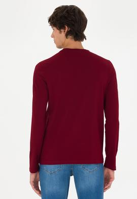Erkek Bordo Basic Sweatshirt - 50269393051