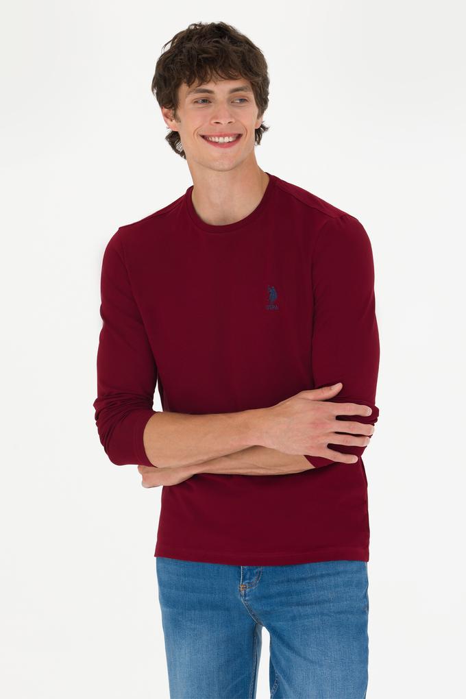 Erkek Bordo Basic Sweatshirt