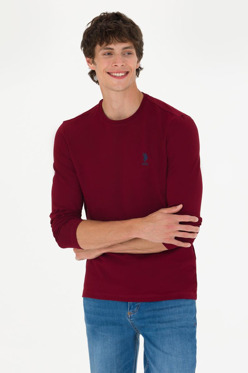 Erkek Bordo Basic Sweatshirt