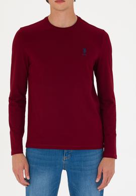 Erkek Bordo Basic Sweatshirt - 50269393051