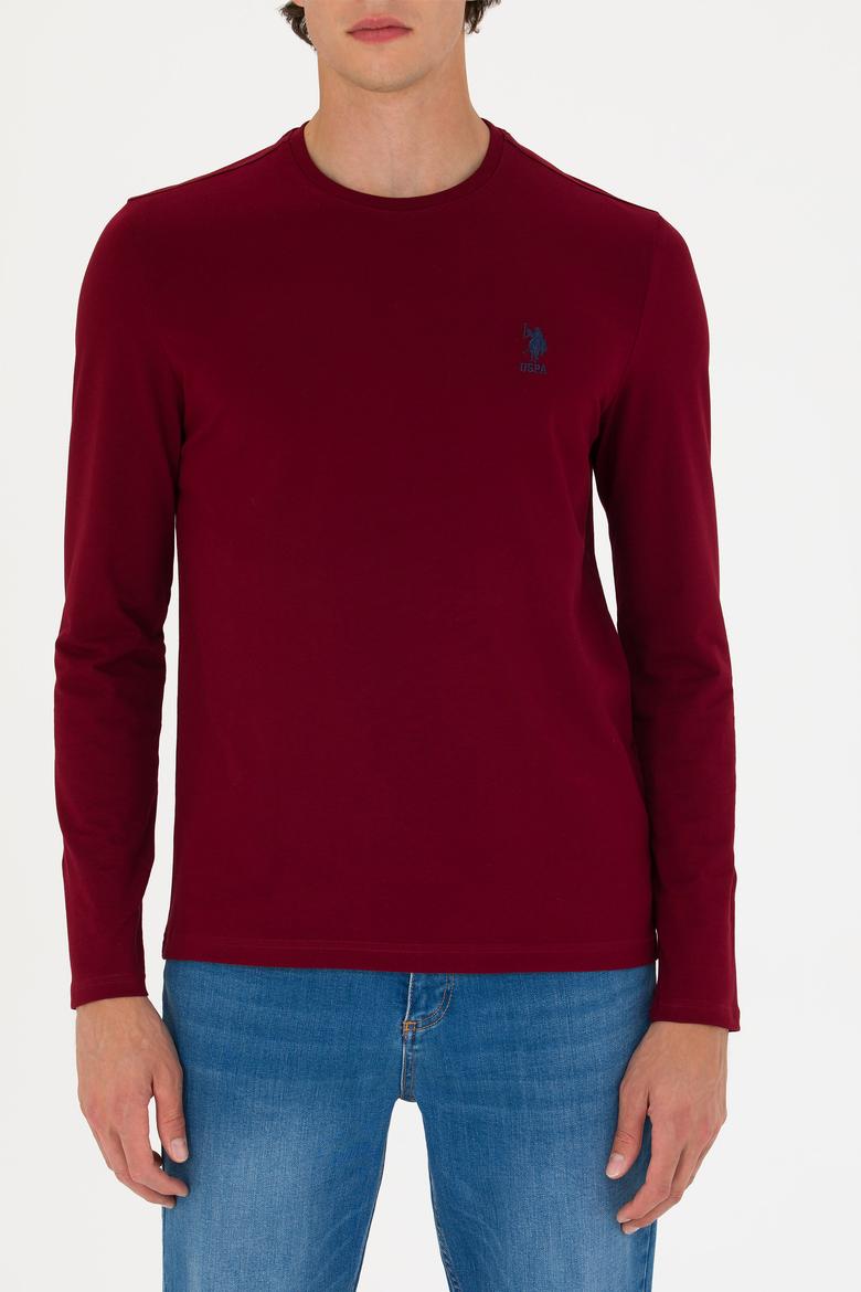 Erkek Bordo Basic Sweatshirt - 50269393051