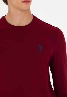 Erkek Bordo Basic Sweatshirt - 50269393051