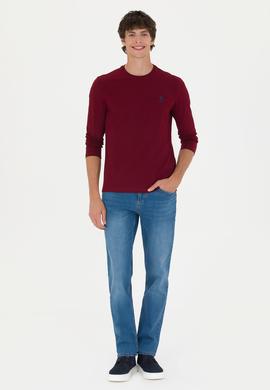 Erkek Bordo Basic Sweatshirt - 50269393051