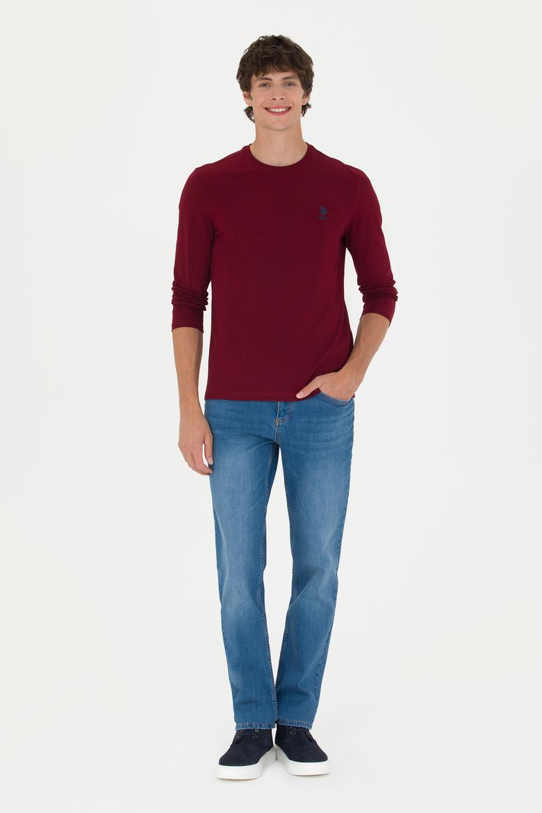 Erkek Bordo Basic Sweatshirt - 50269393051