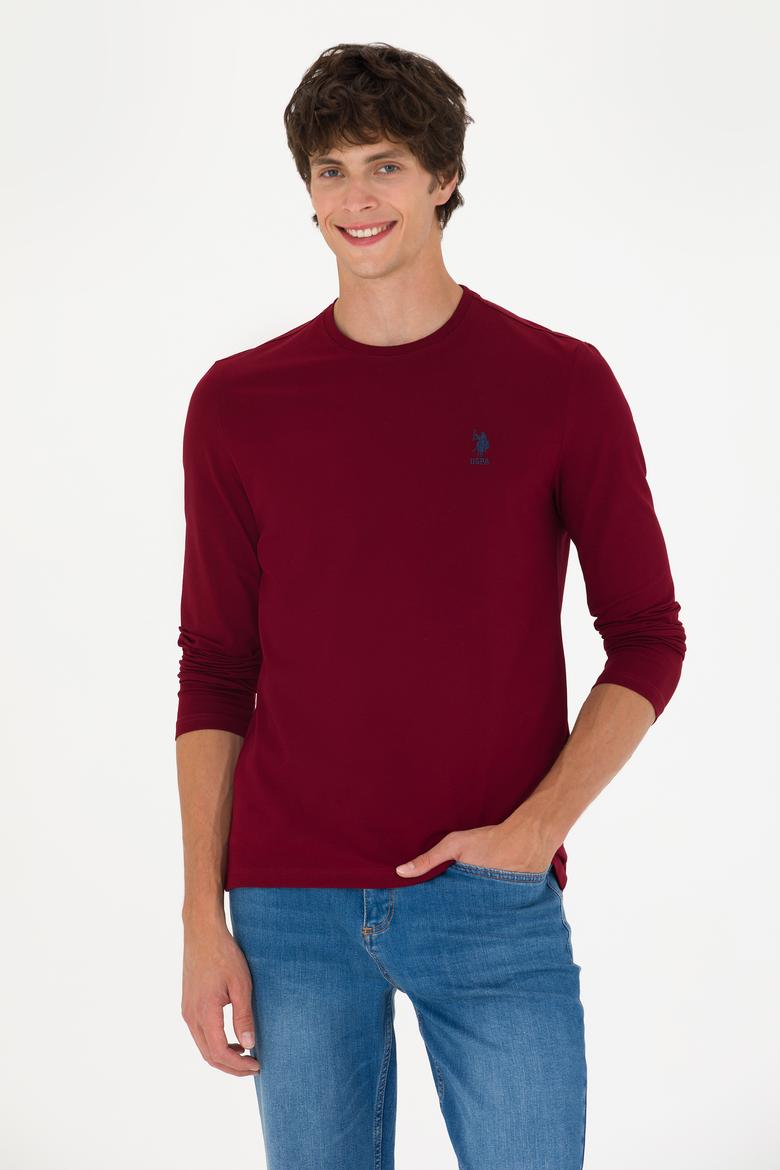 Erkek Bordo Basic Sweatshirt - 50269393051