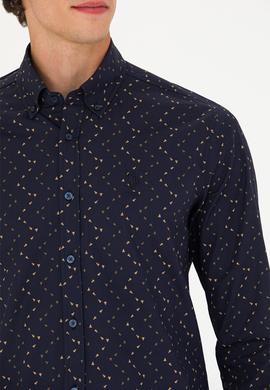 Erkek Lacivert Uzun Kollu Gömlek - 50272442025