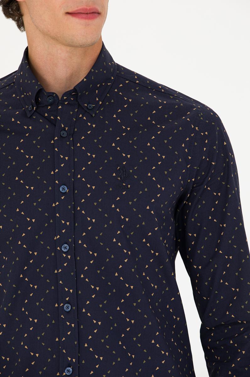 Erkek Lacivert Uzun Kollu Gömlek