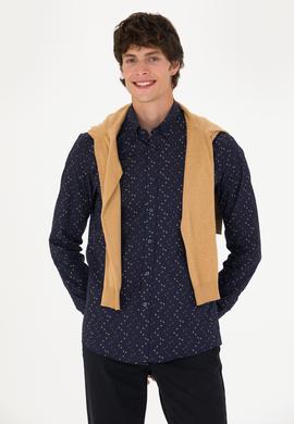 Erkek Lacivert Uzun Kollu Gömlek - 50272442025