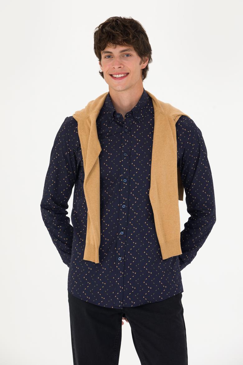 Erkek Lacivert Uzun Kollu Gömlek - 50272442025