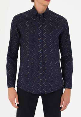 Erkek Lacivert Uzun Kollu Gömlek - 50272442025