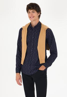 Erkek Lacivert Uzun Kollu Gömlek - 50272442025