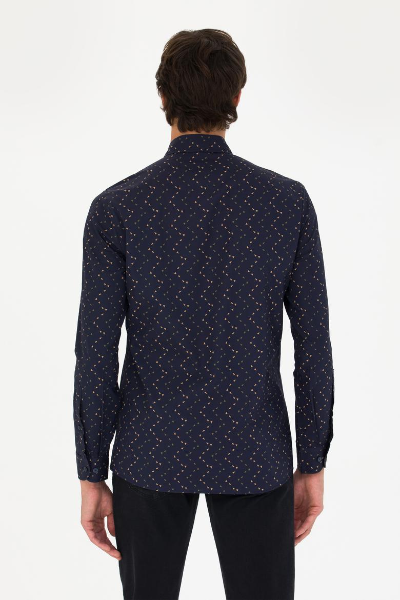 Erkek Lacivert Uzun Kollu Gömlek - 50272442025