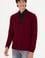 Erkek Bordo Basic Triko Hırka