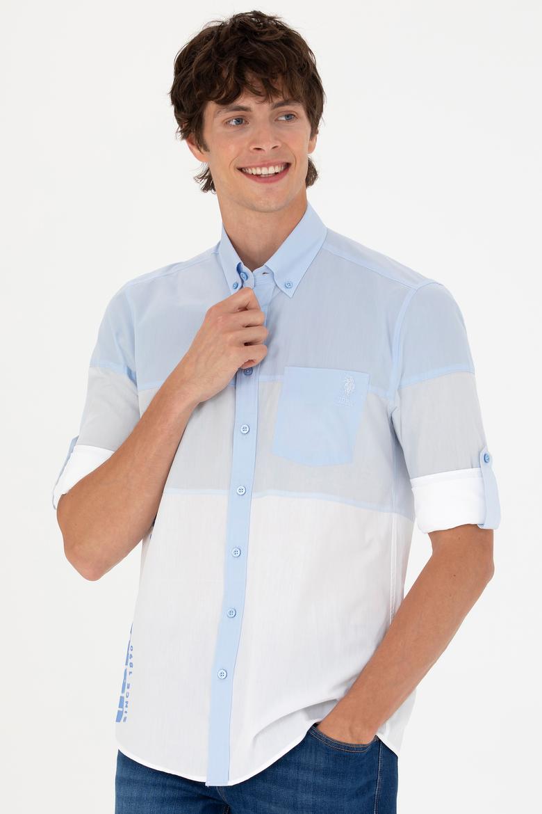 Erkek Mavi Uzun Kollu Gömlek - 50263758005