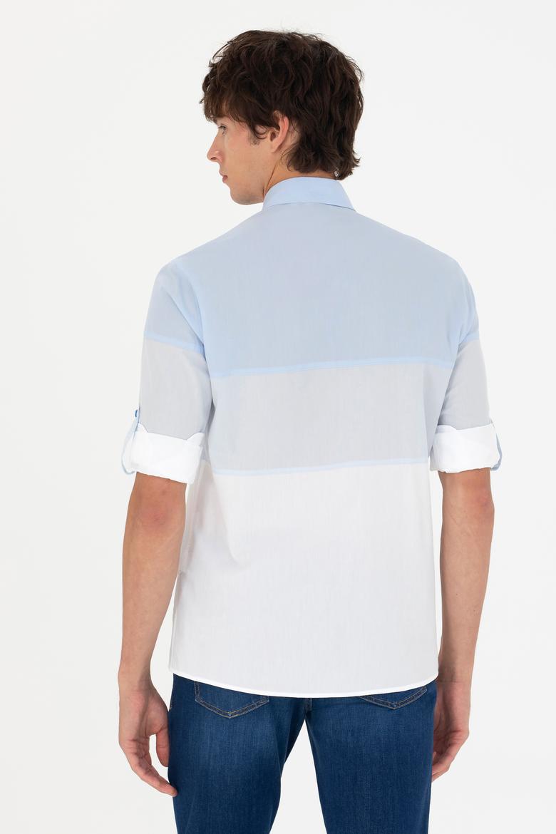 Erkek Mavi Uzun Kollu Gömlek - 50263758005