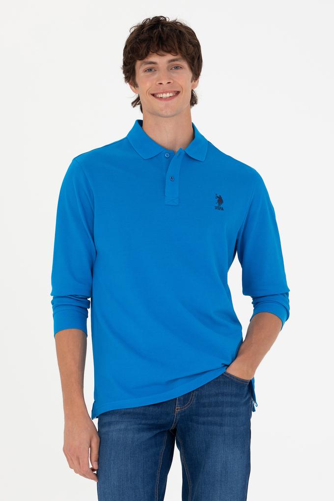 Erkek Kobalt Mavi Basic Sweatshirt