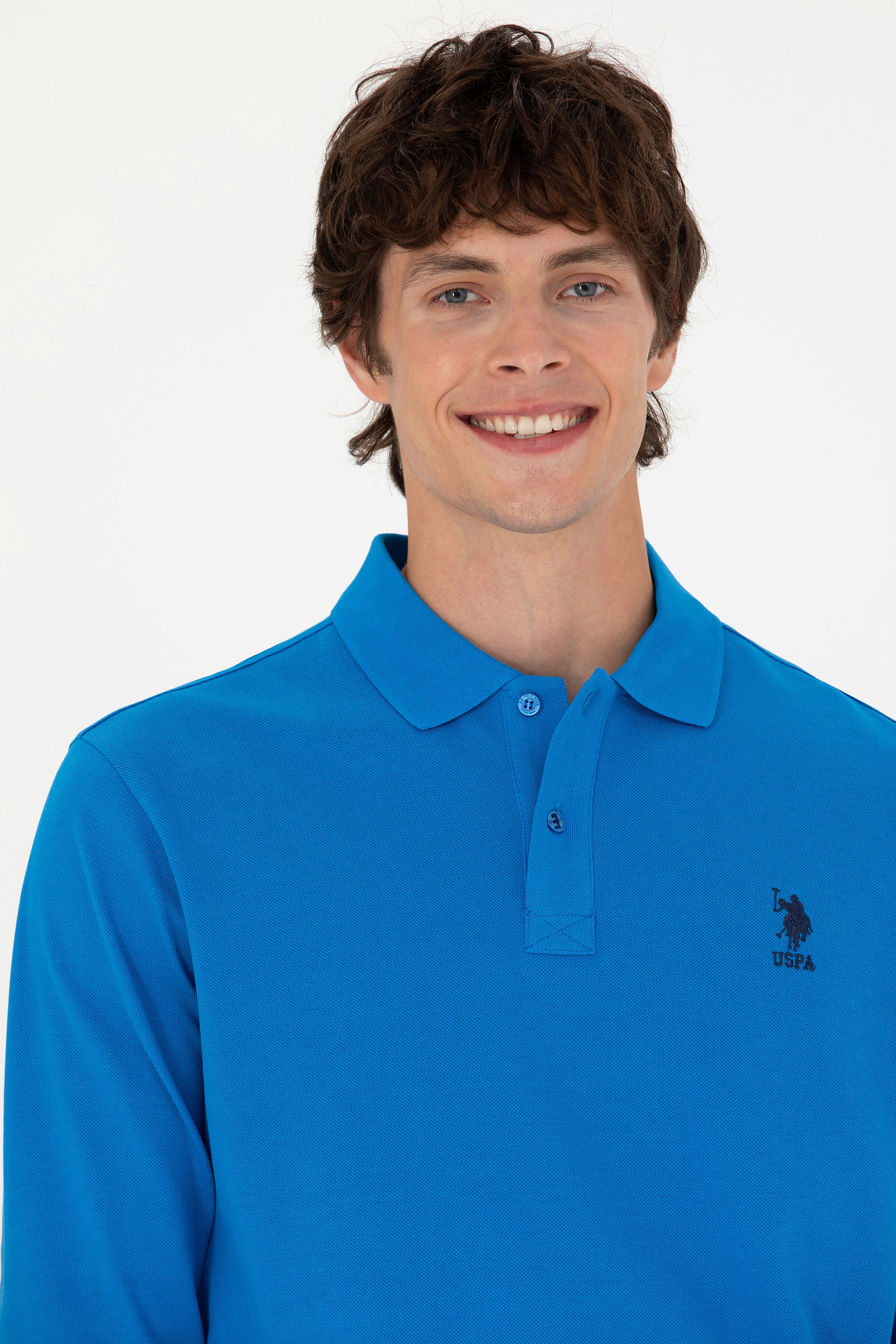 Erkek Kobalt Mavi Basic Sweatshirt - Image 2