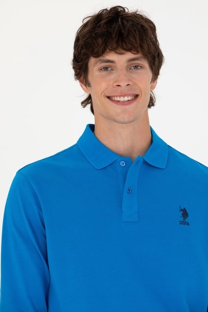 Erkek Kobalt Mavi Basic Sweatshirt