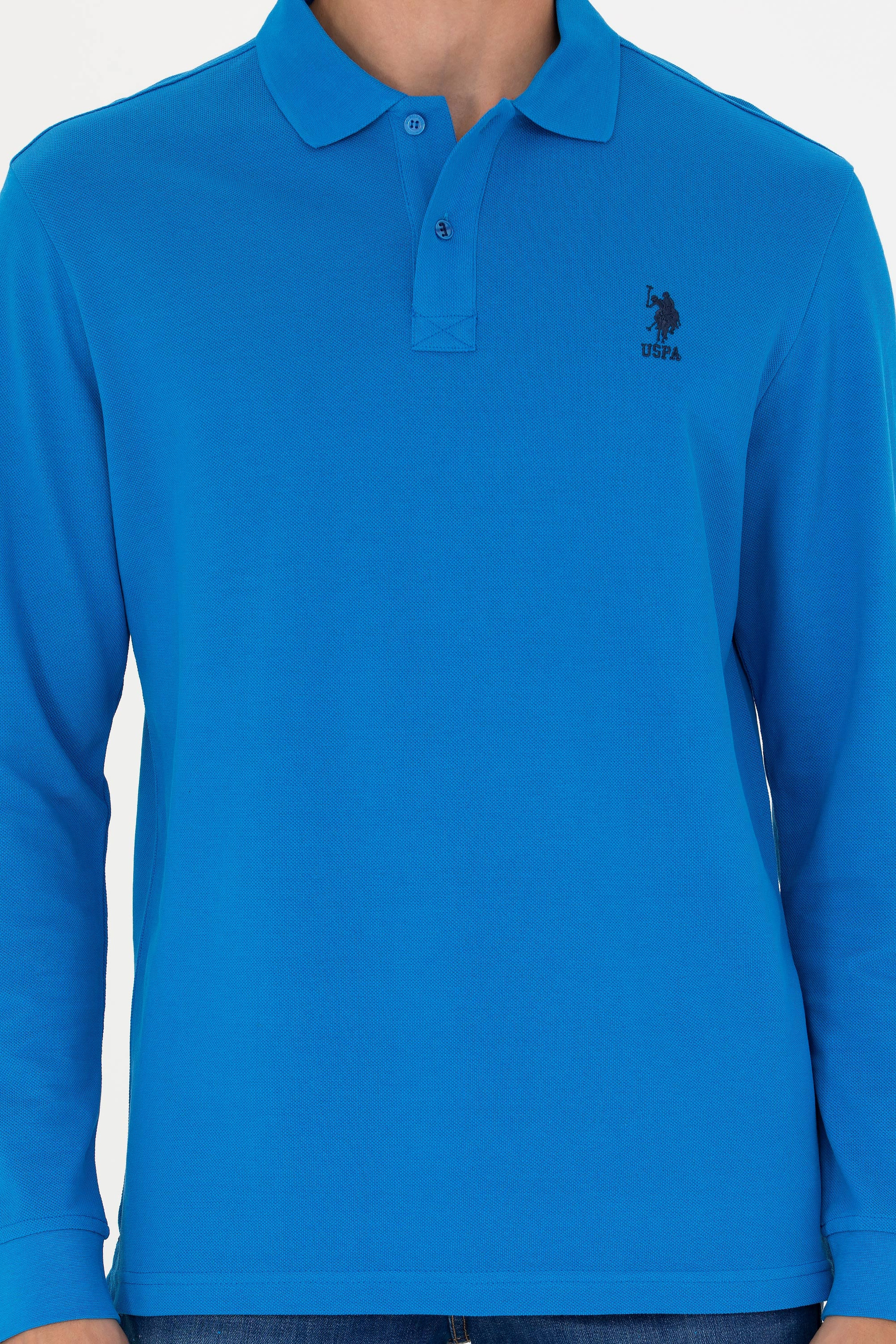 Erkek Kobalt Mavi Basic Sweatshirt - Image 6