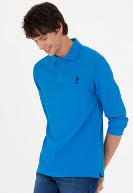 Erkek Kobalt Mavi Basic Sweatshirt - 50269403098