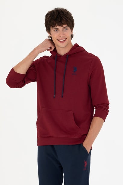 Erkek Bordo Basic Sweatshirt