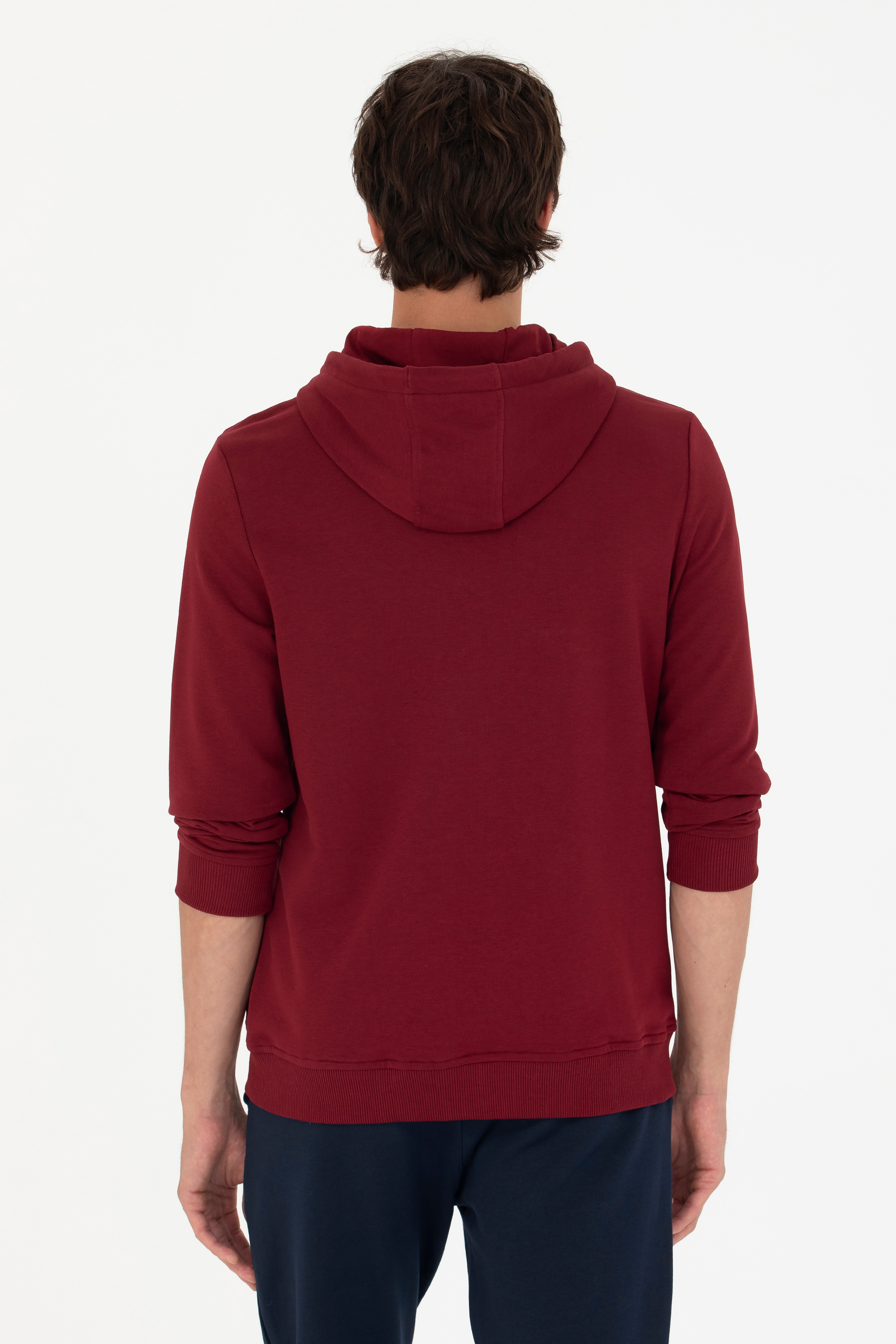 Erkek Bordo Basic Sweatshirt
