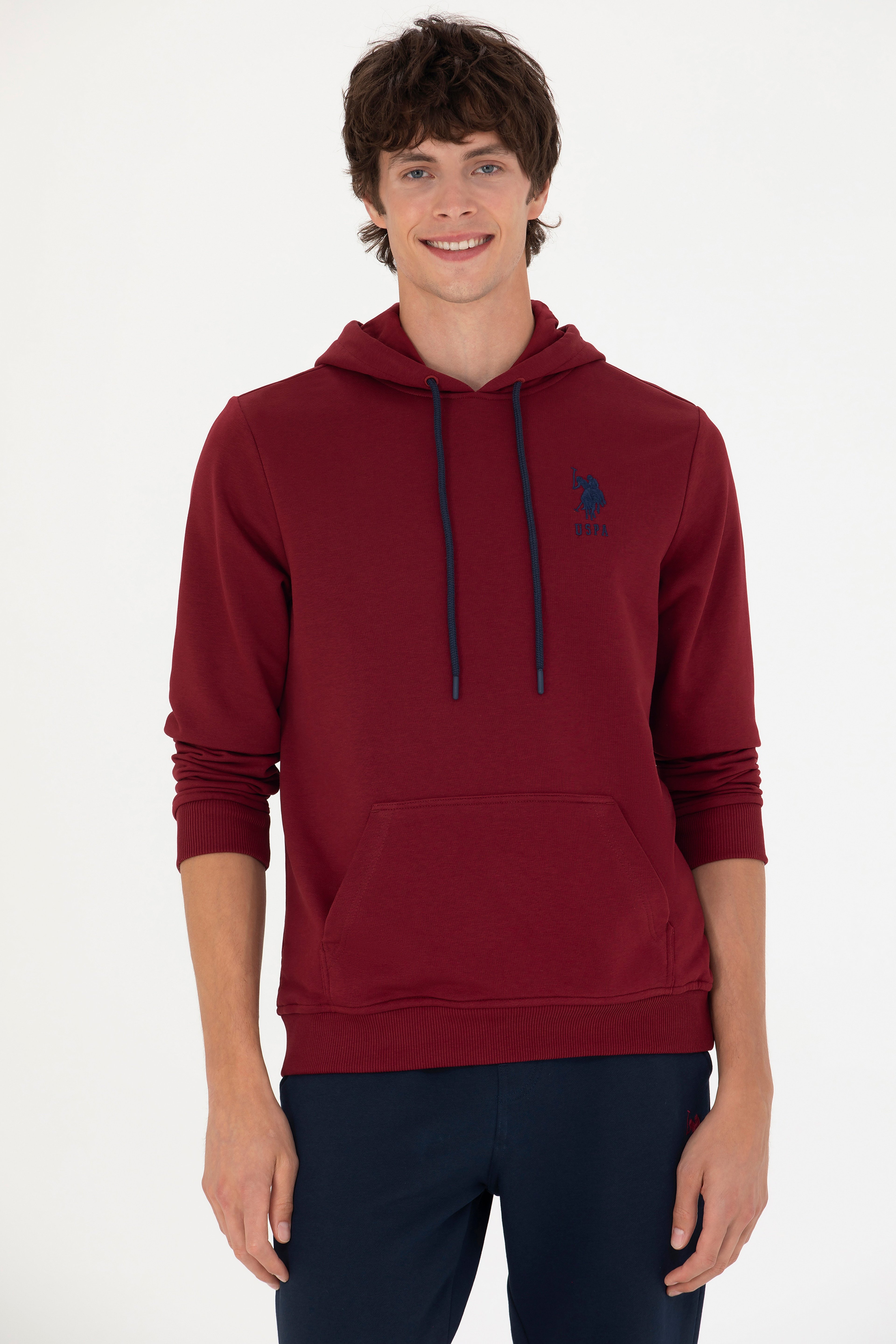 Erkek Bordo Basic Sweatshirt - Image 1