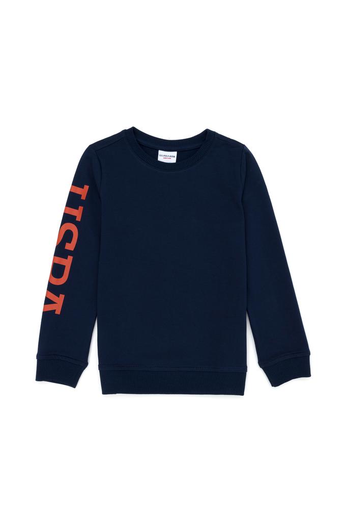 Çocuk Lacivert Basic Bisiklet Yaka Sweatshirt
