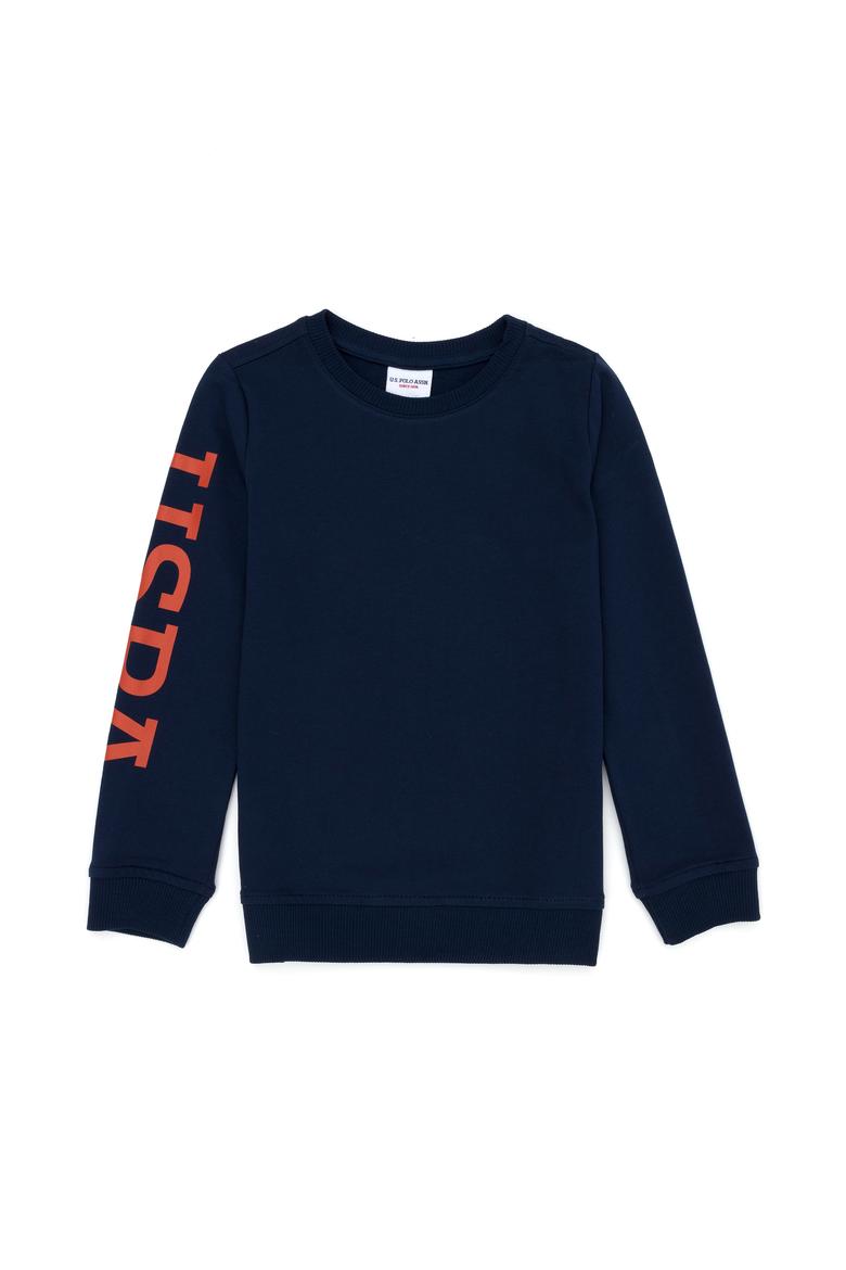 Çocuk Lacivert Basic Bisiklet Yaka Sweatshirt