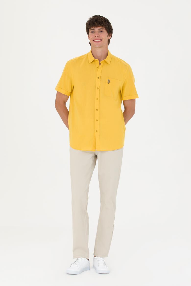 Erkek Safran Kısa Kollu Gömlek - 50249523067