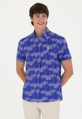 Erkek Mavi Kısa Kollu Gömlek - 50247599013