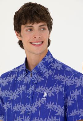 Erkek Mavi Kısa Kollu Gömlek - 50247599013