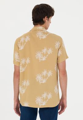 Erkek Apaş Yaka Camel Kısa Kollu Gömlek - 50264305025