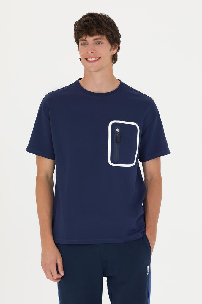 Erkek Lacivert Comfort Bisiklet Yaka Tişört