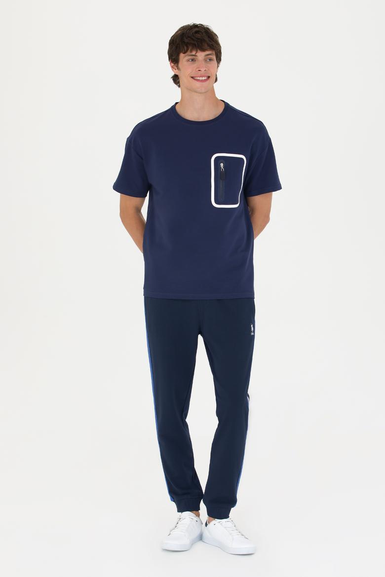 Erkek Lacivert Comfort Bisiklet Yaka Tişört - 50263578003