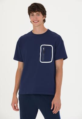 Erkek Lacivert Comfort Bisiklet Yaka Tişört - 50263578003