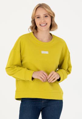 Kadın Fıstık Yeşili Bisiklet Yaka Basic Sweatshirt - 50276557020