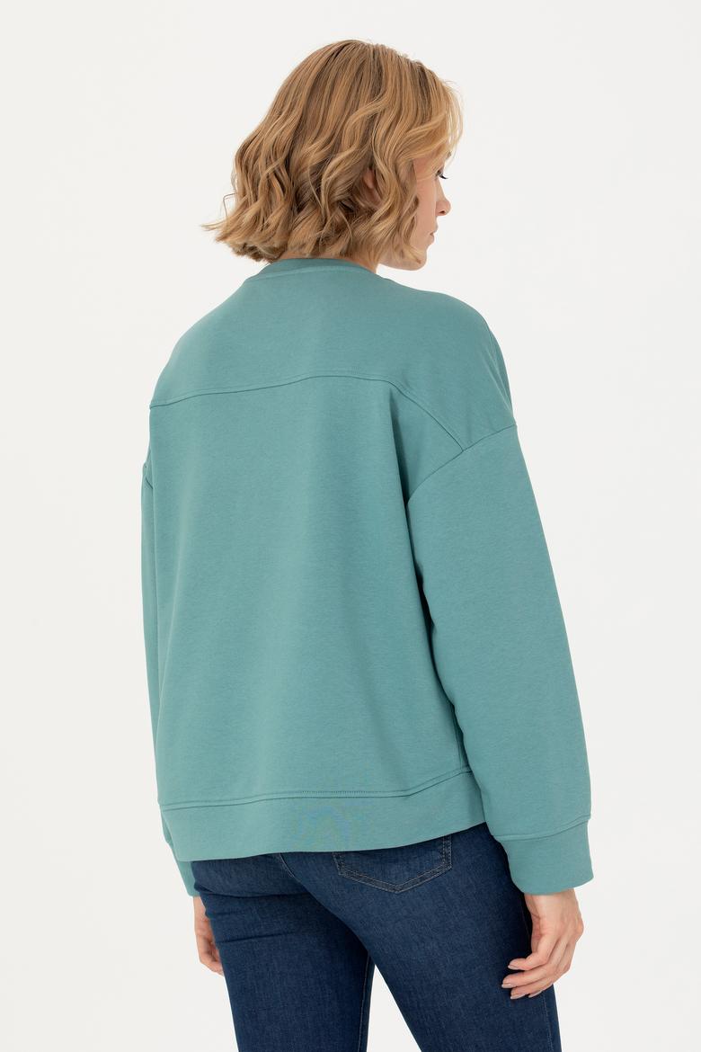Kadın Mint Bisiklet Yaka Basic Sweatshirt - 50276557036