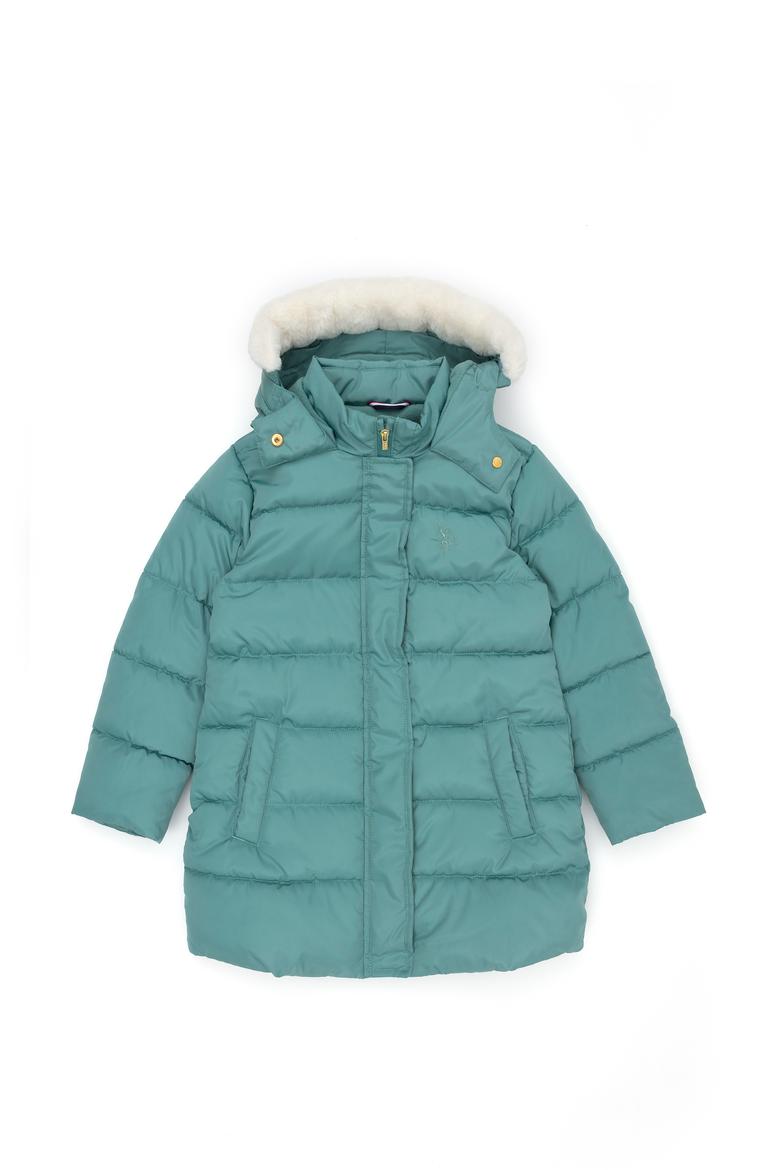 Kız Çocuk Mint Kapüşonlu Kaban - 50269901012