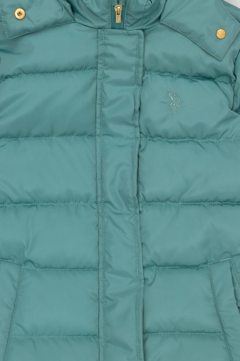 Kız Çocuk Mint Kapüşonlu Kaban - 50269901012