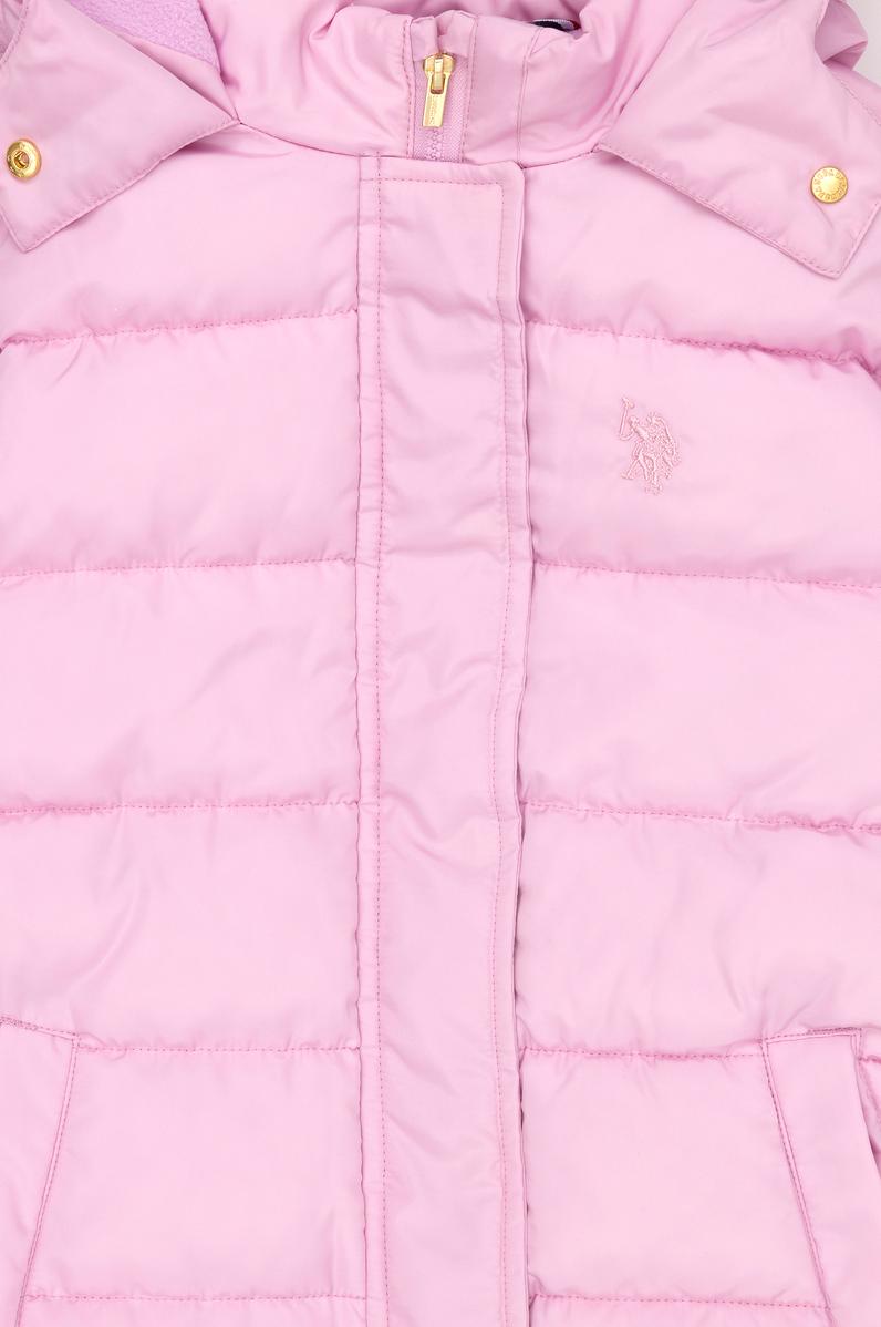 Kız Çocuk Lila Kapüşonlu Kaban