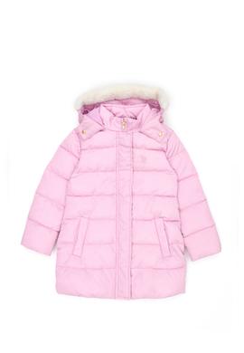 Kız Çocuk Lila Kapüşonlu Kaban - 50269901023