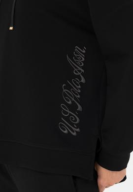 Kadın Siyah Kapüşonlu Sweatshirt - 50276555013