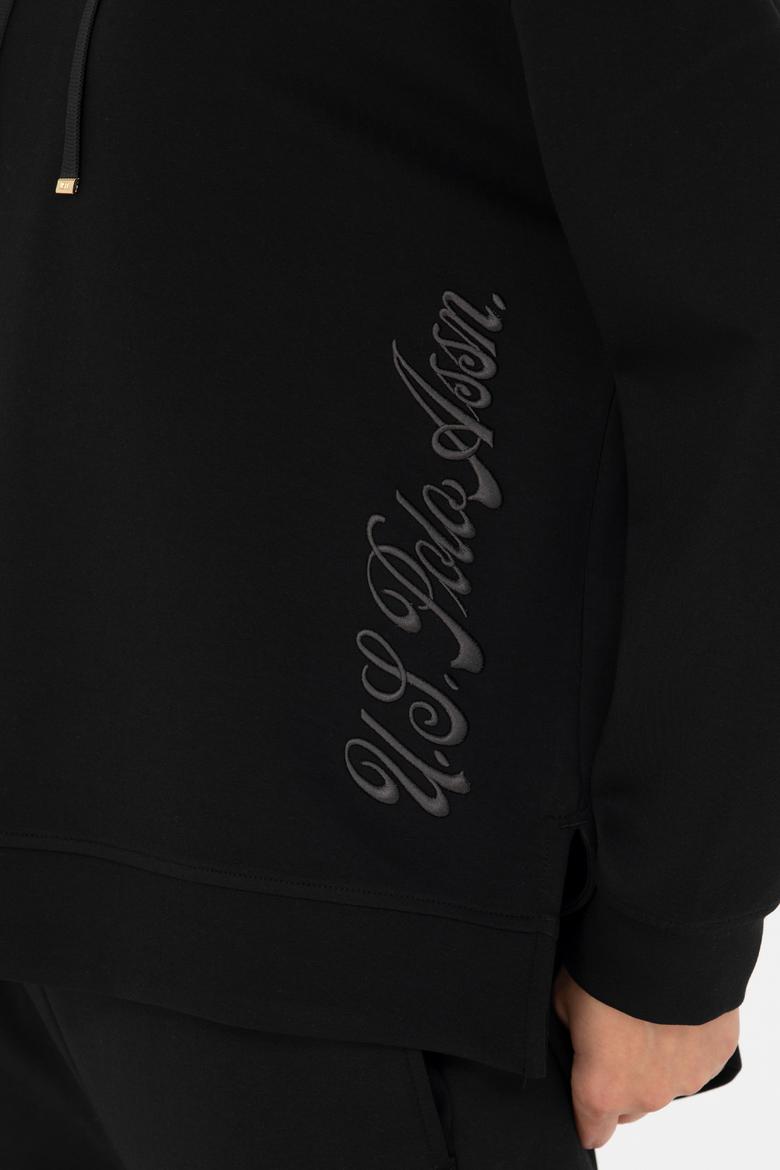 Kadın Siyah Kapüşonlu Sweatshirt - 50276555013