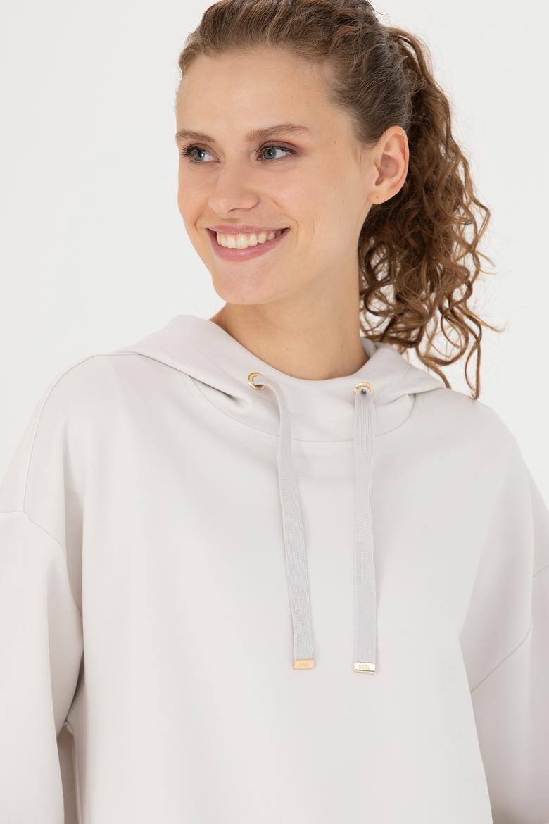 Kadın Taş Kapüşonlu Sweatshirt - 50276555022