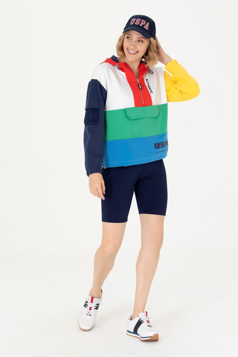 Kadın Lacivert Yüksek Bel Capri Spor Tayt - 50270238024