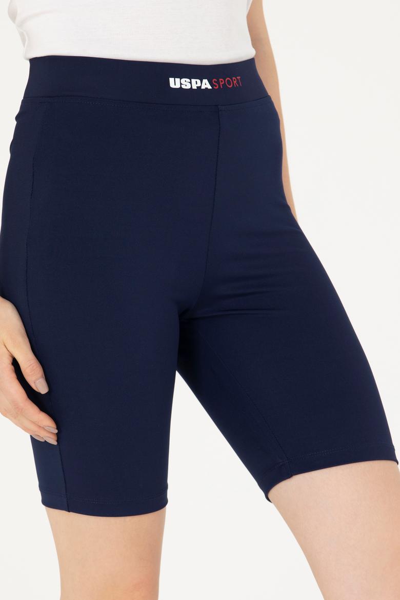 Kadın Lacivert Yüksek Bel Capri Spor Tayt - 50270238024