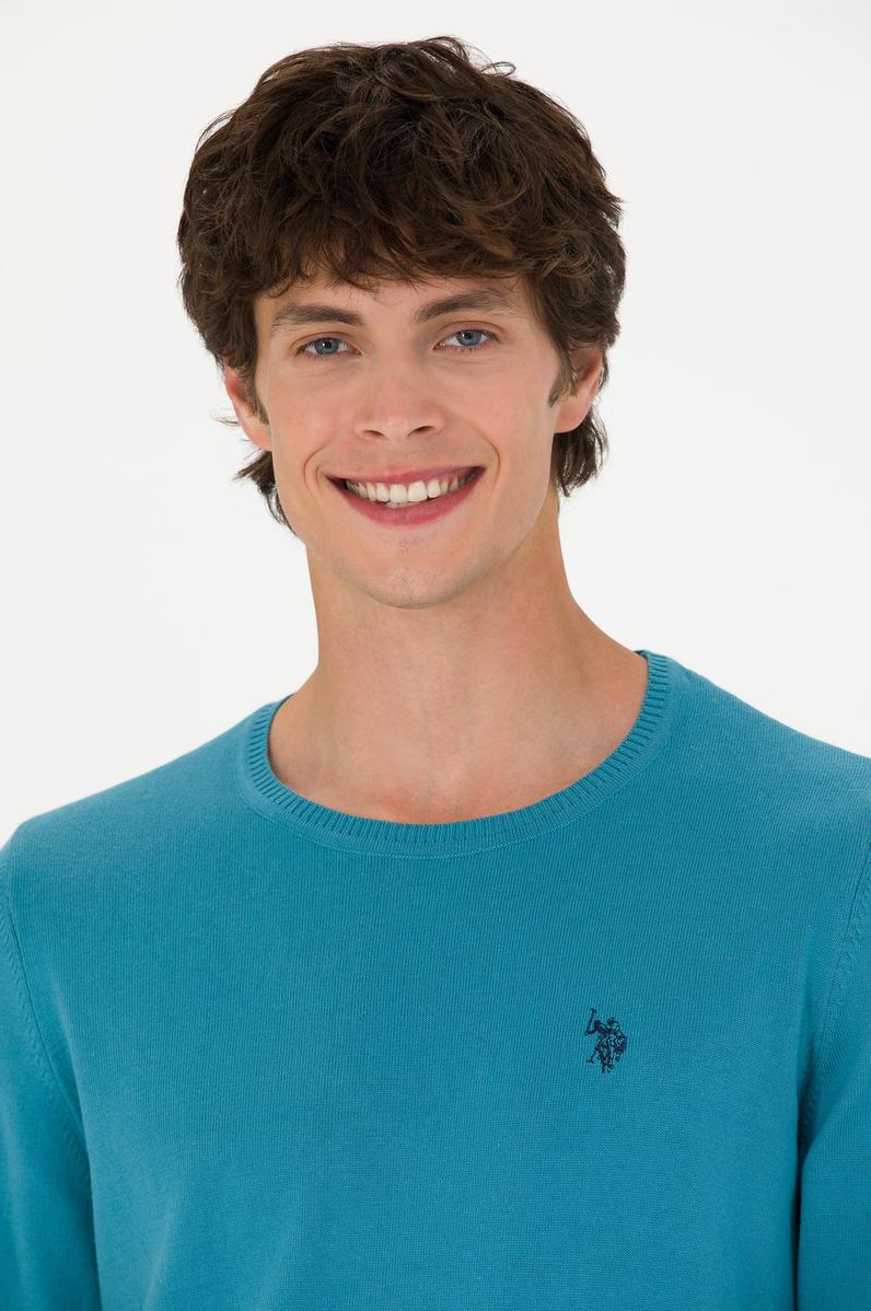 Erkek Petrol Bisiklet Yaka Kazak