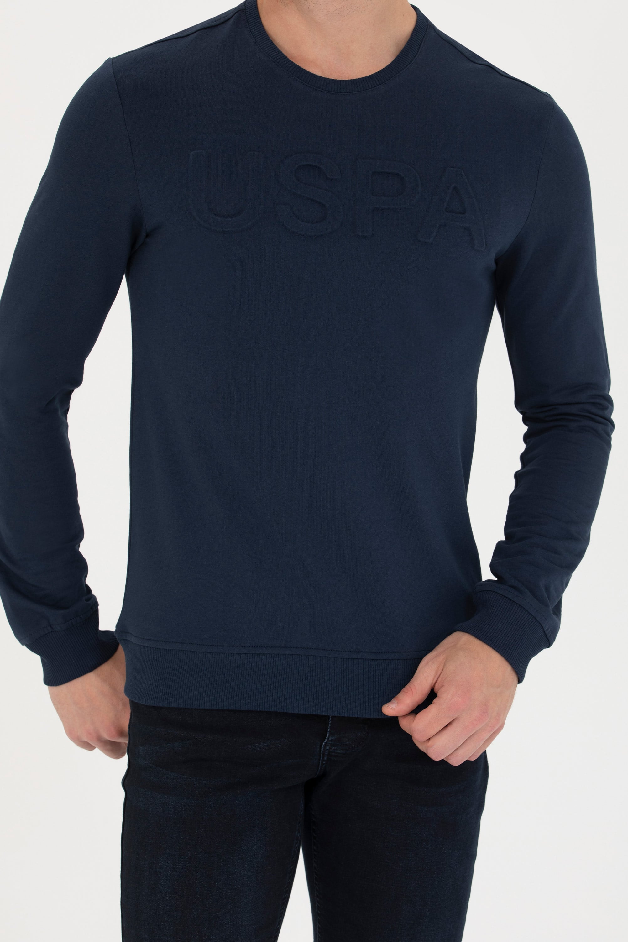 Erkek Lacivert Basic Sweatshirt