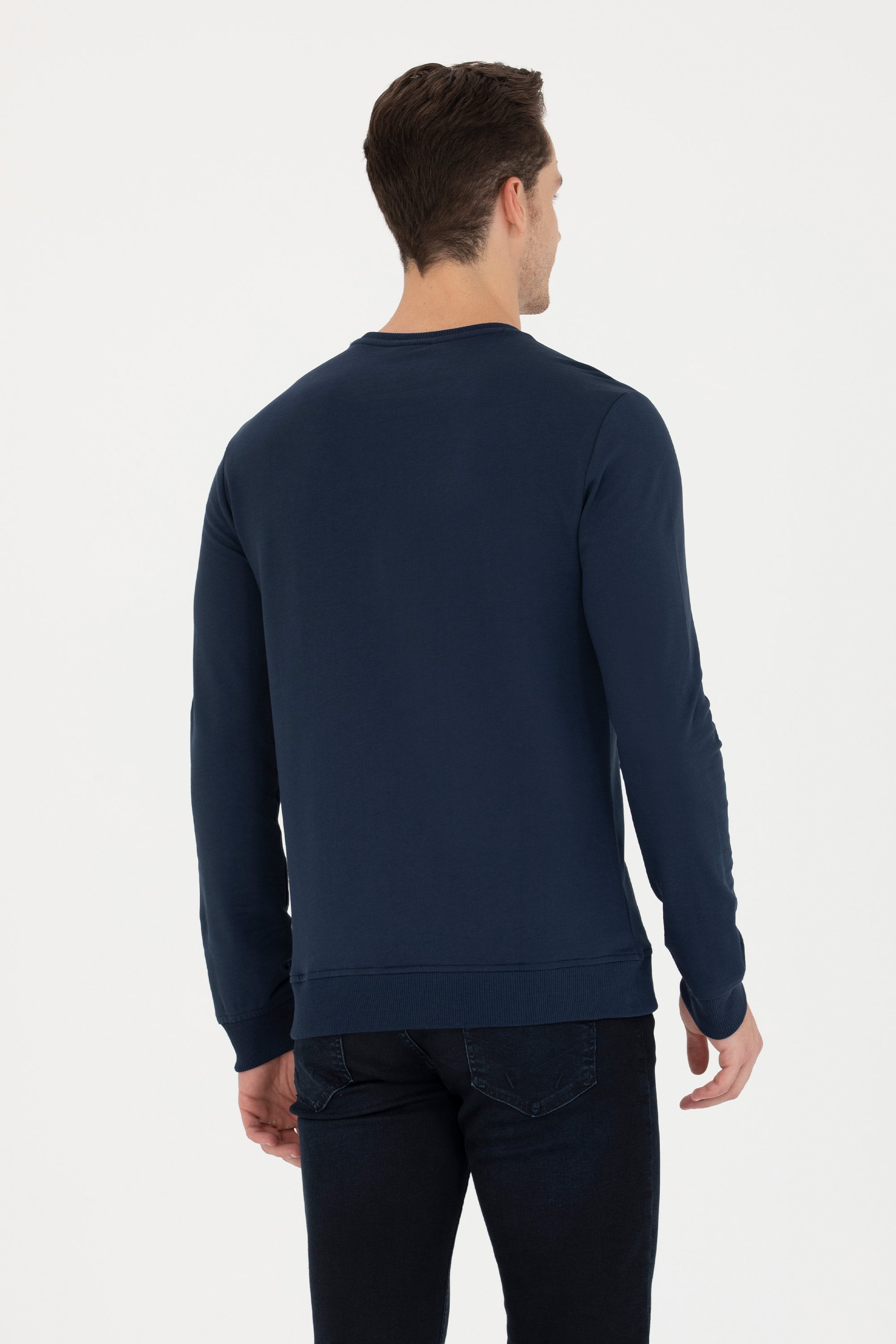 Erkek Lacivert Basic Sweatshirt